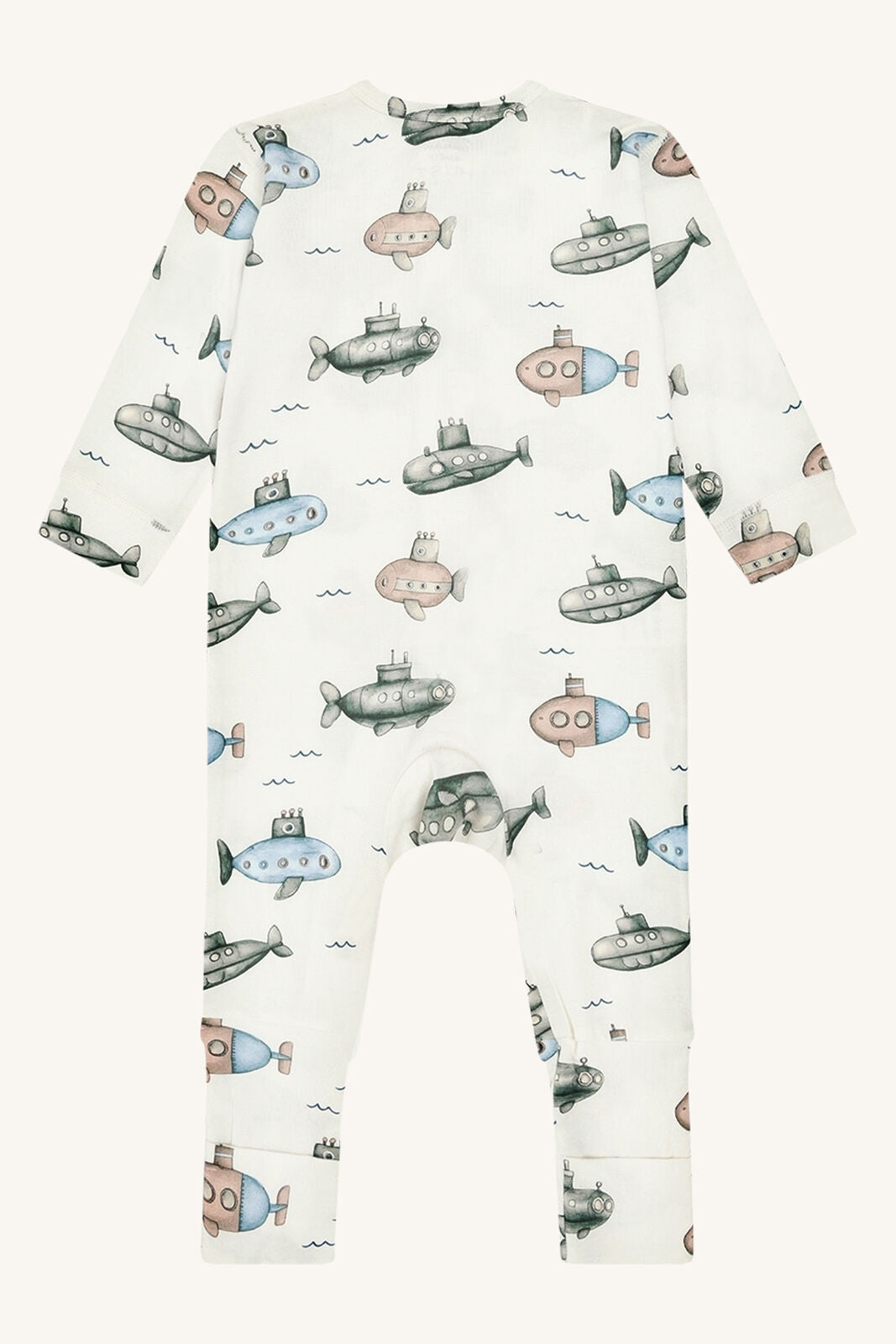 Hust&Claire Bambus Pyjama mit Submarine Muster in ivory, Detailansicht, Bärechind Winterthur, Zürich Schweiz