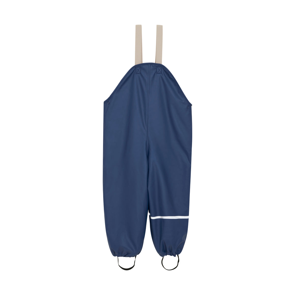 Gefütterte Regenhose CeLaVi in Dunkelblau für Kinder, Rückseite, erhältlich im Bärechind Winterthur Zürich Schweiz.