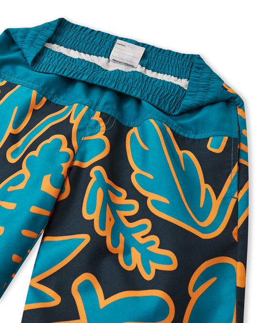 Nahaufnahme der Reima Papaja Badeshorts in Blau – elastischer Bund mit Kordel