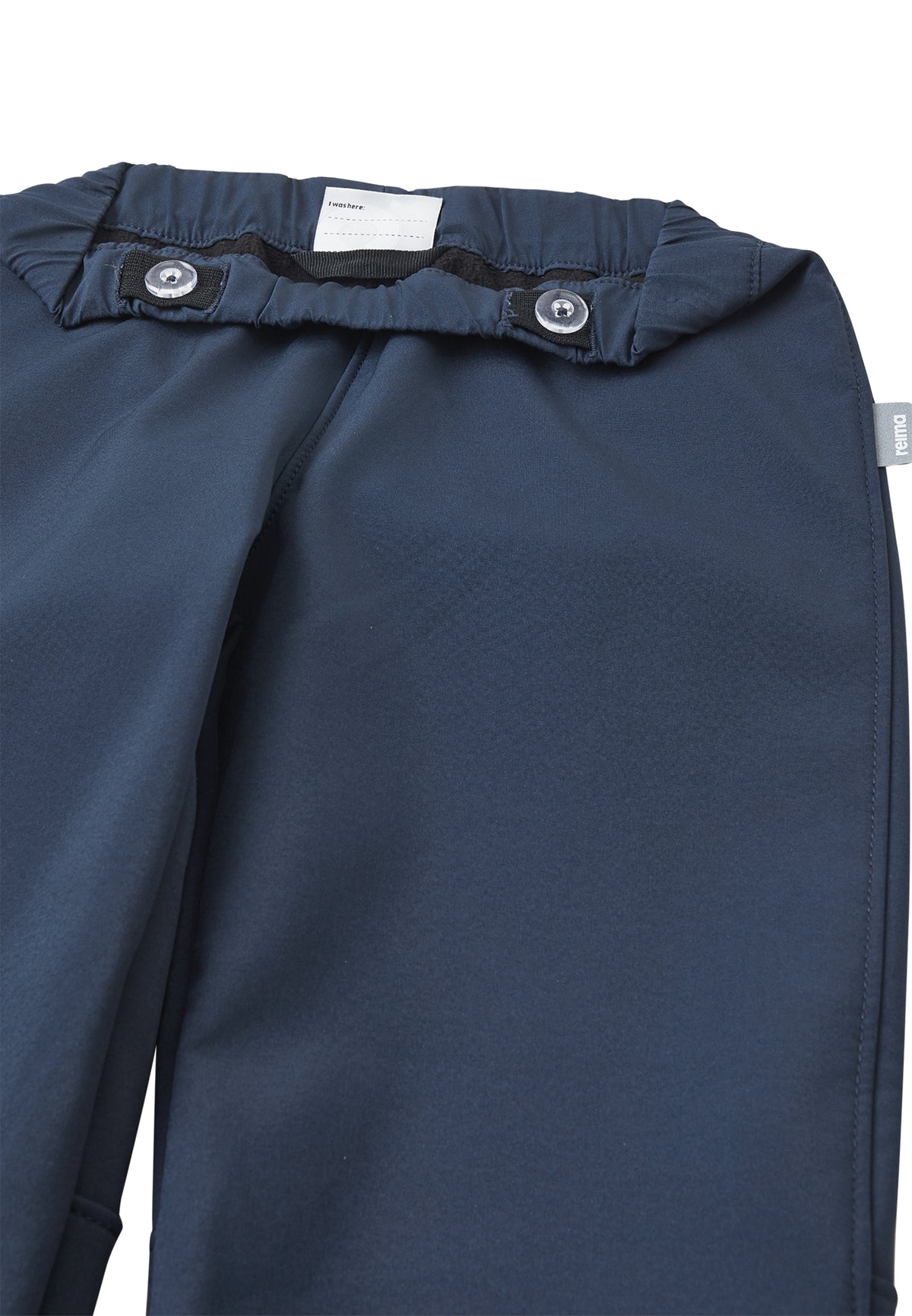 Detail elastischer, verstellbarer Bund Reima Softshell-Hose Oikotie Navy