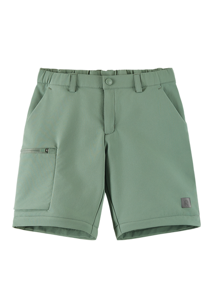 Reima BugProof Hose Surina als Shorts getragen in Stone Green