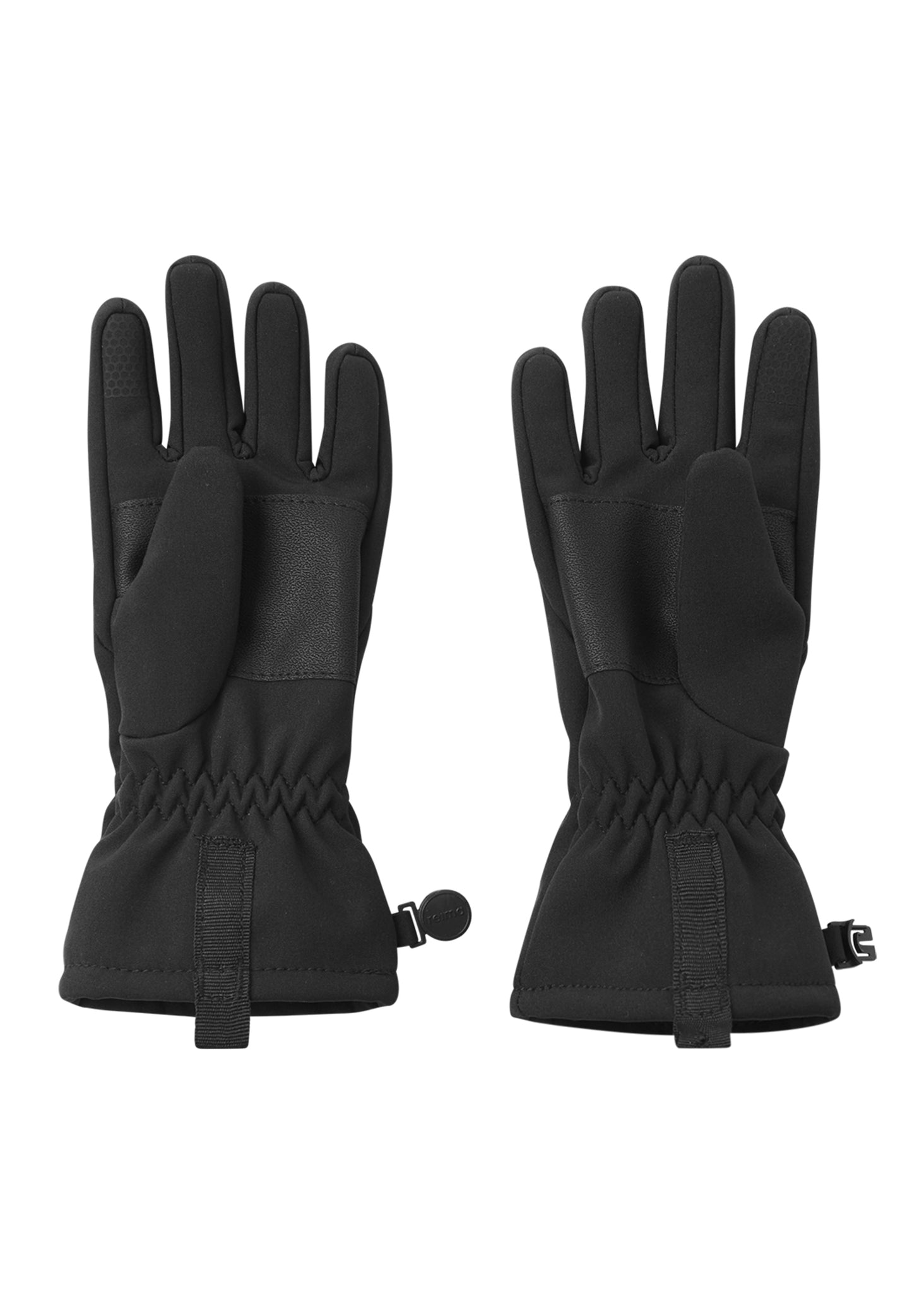 Reima Tehden Softshell Handschuhe in Black, Ansicht von hinten mit Bündchen