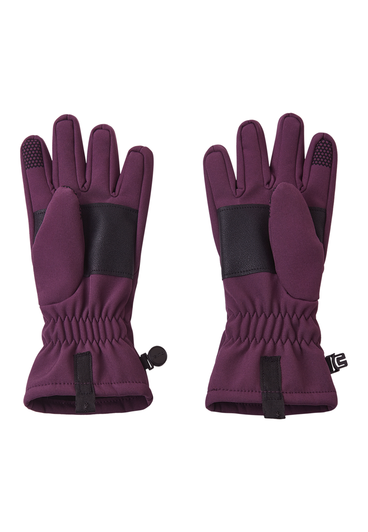 Reima Tehden Softshell Handschuhe in Deep Purple, Ansicht von hinten mit Bündchen