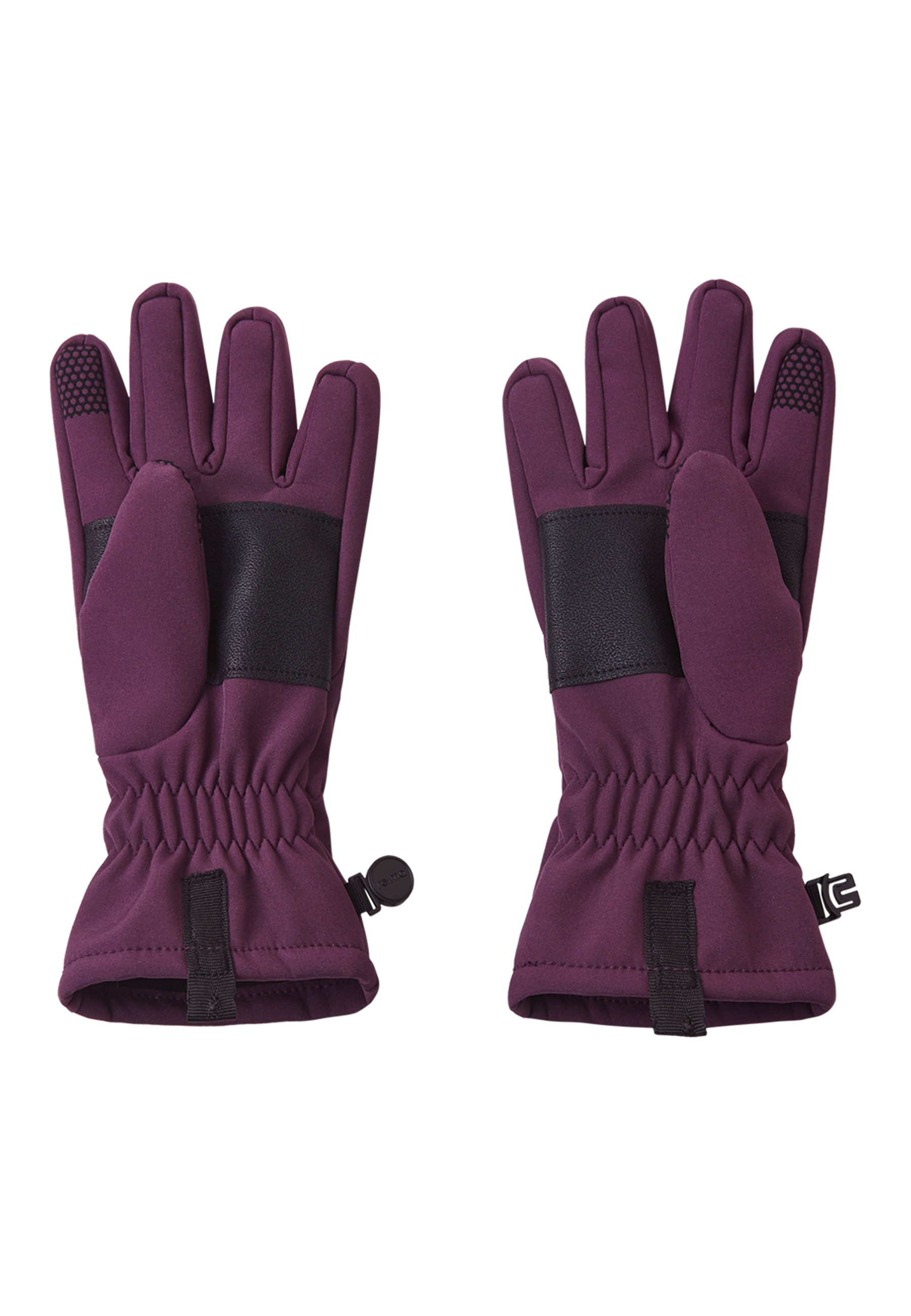 Reima Tehden Softshell Handschuhe in Deep Purple, Ansicht von hinten mit Bündchen