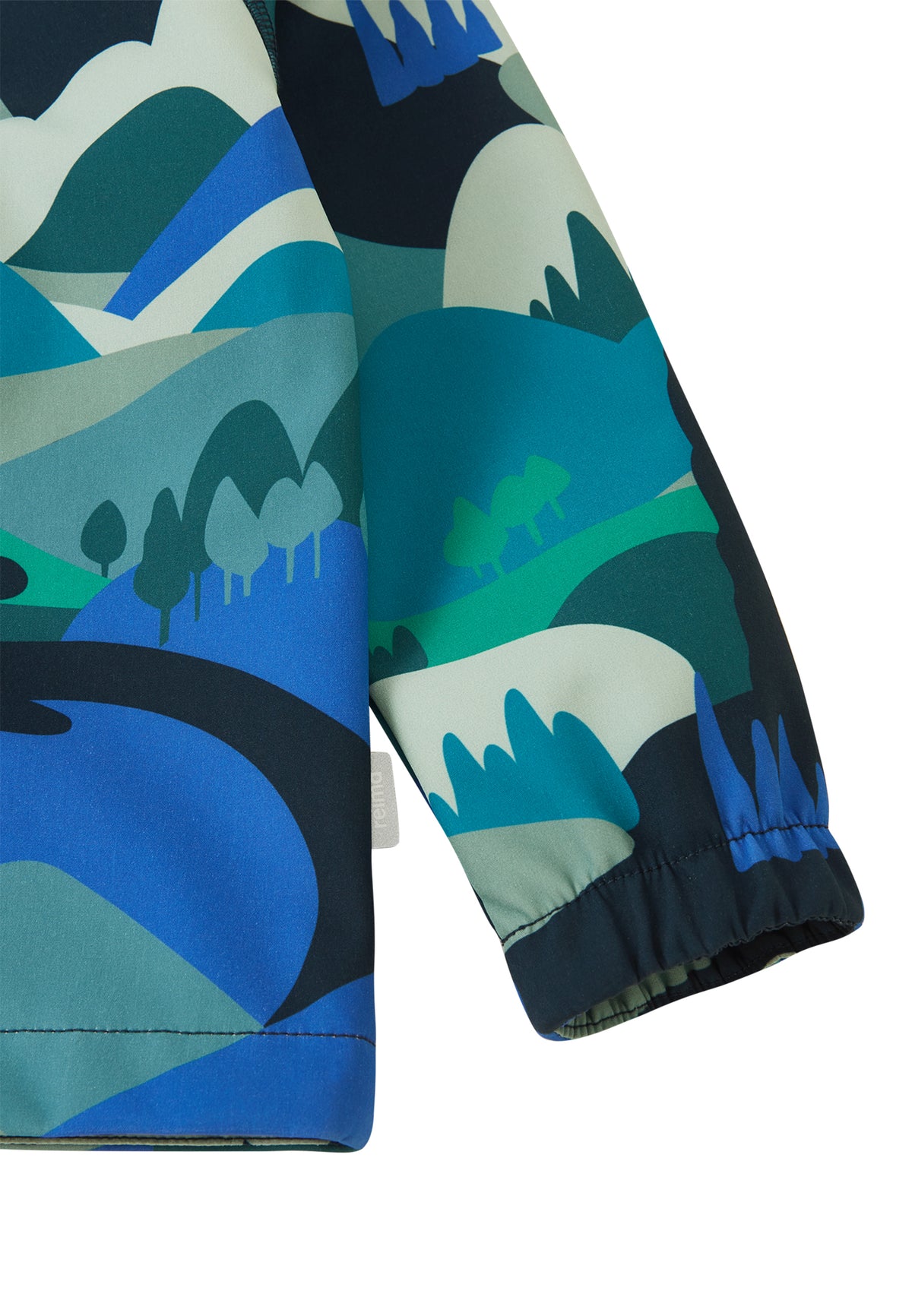 Ärmeldetail der Reima Vantti Softshelljacke Sparkly Blue für Kinder in der Schweiz