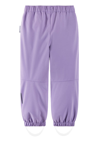 Rückansicht der ReimaTec Kaura Kinderhose in Blooming Lilac mit elastischem Bund