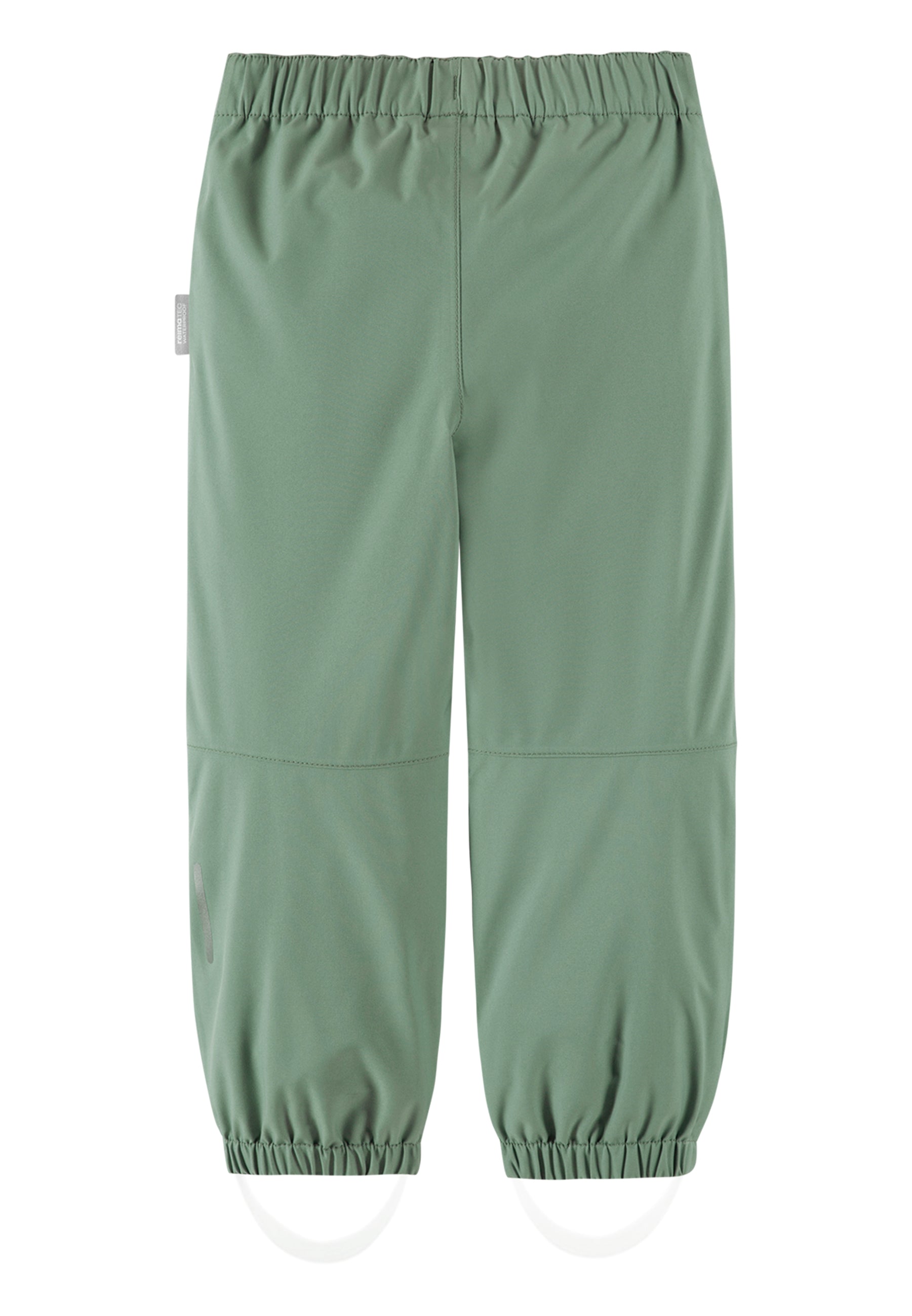 Rückansicht der ReimaTec Kaura Kinderhose in Stone Green mit elastischem Bund