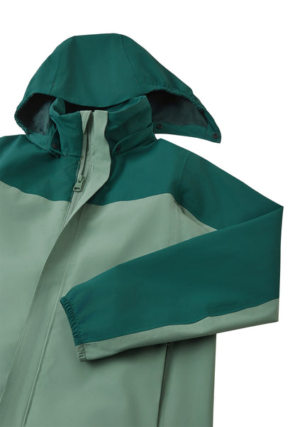 ReimaTec Kinder Regenjacke von Vorne Salmi in Stone Green – wasserdicht und winddicht