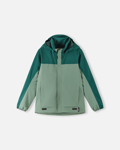 ReimaTec Kinder Regenjacke Salmi in Stone Green – wasserdicht und winddicht