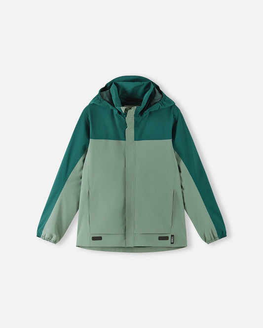ReimaTec Kinder Regenjacke Salmi in Stone Green – wasserdicht und winddicht