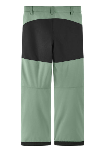 Rückansicht der ReimaTec Regenhose Sampu in Stone Green für Kinder