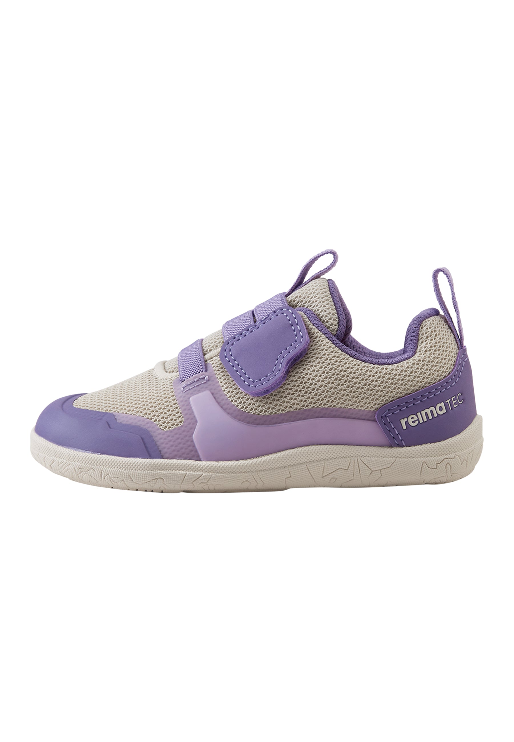 Seitenansicht der ReimaTec Tepastelu Barfussschuhe Light Beige – leichter Kinderschuh für Alltag und Kita