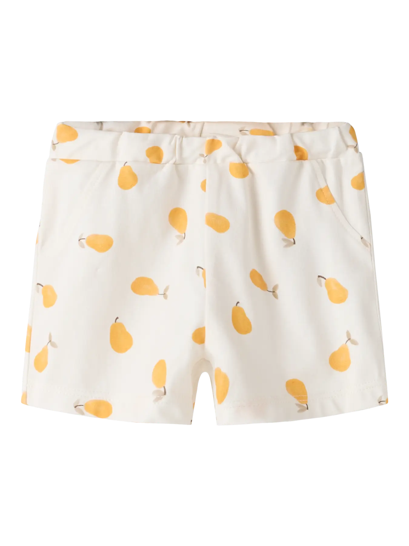 Shorts aus Baumwolle mit Birnen Print in Creme zu kaufen im Bärechind Winterthur Zürich Schweiz.