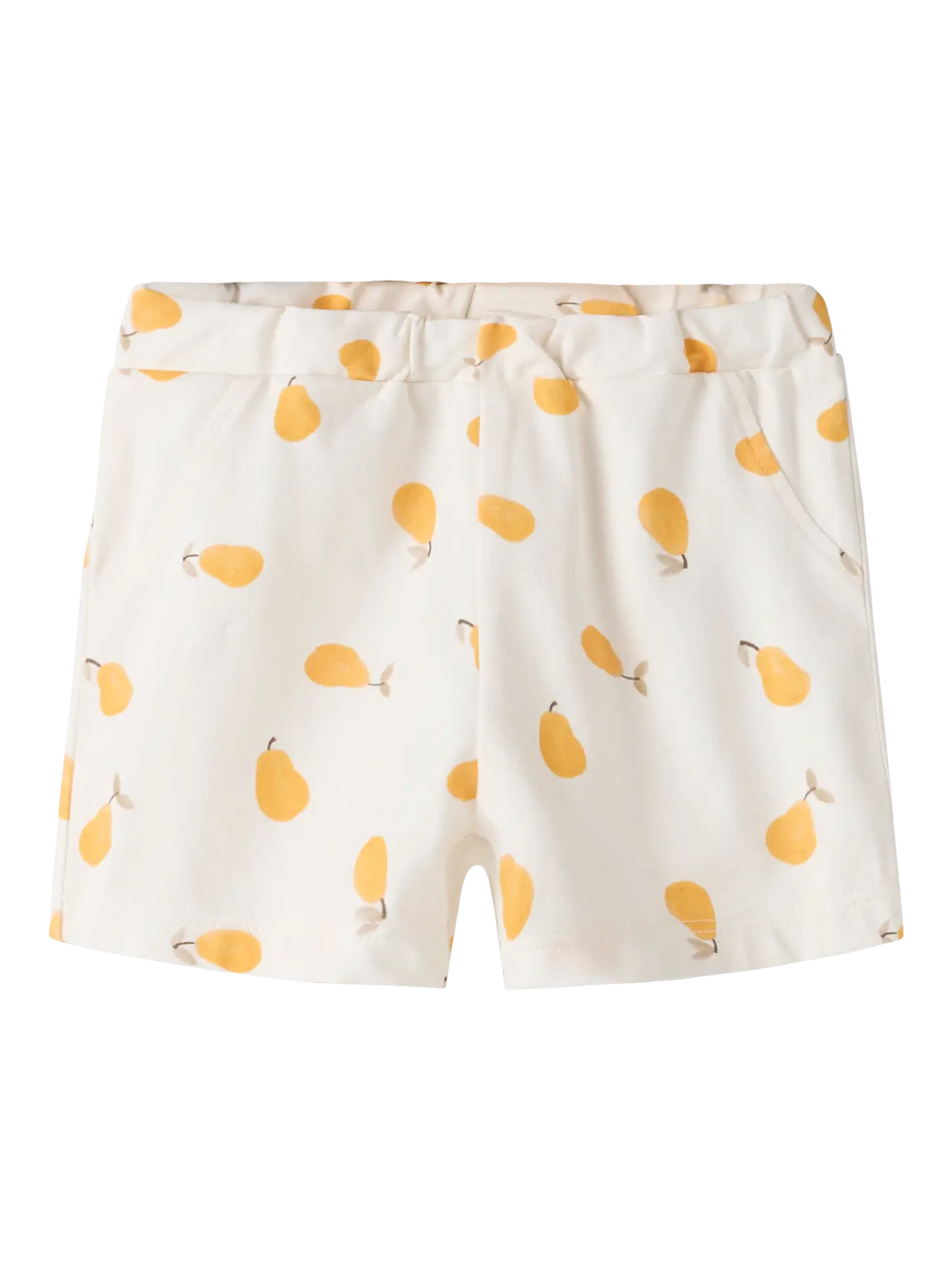 Shorts aus Baumwolle mit Birnen Print in Creme zu kaufen im Bärechind Winterthur Zürich Schweiz.