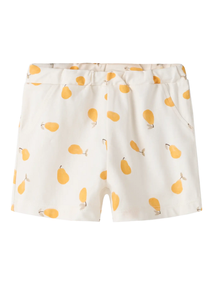 Shorts aus Baumwolle mit Birnen Print in Creme zu kaufen im Bärechind Winterthur Zürich Schweiz.