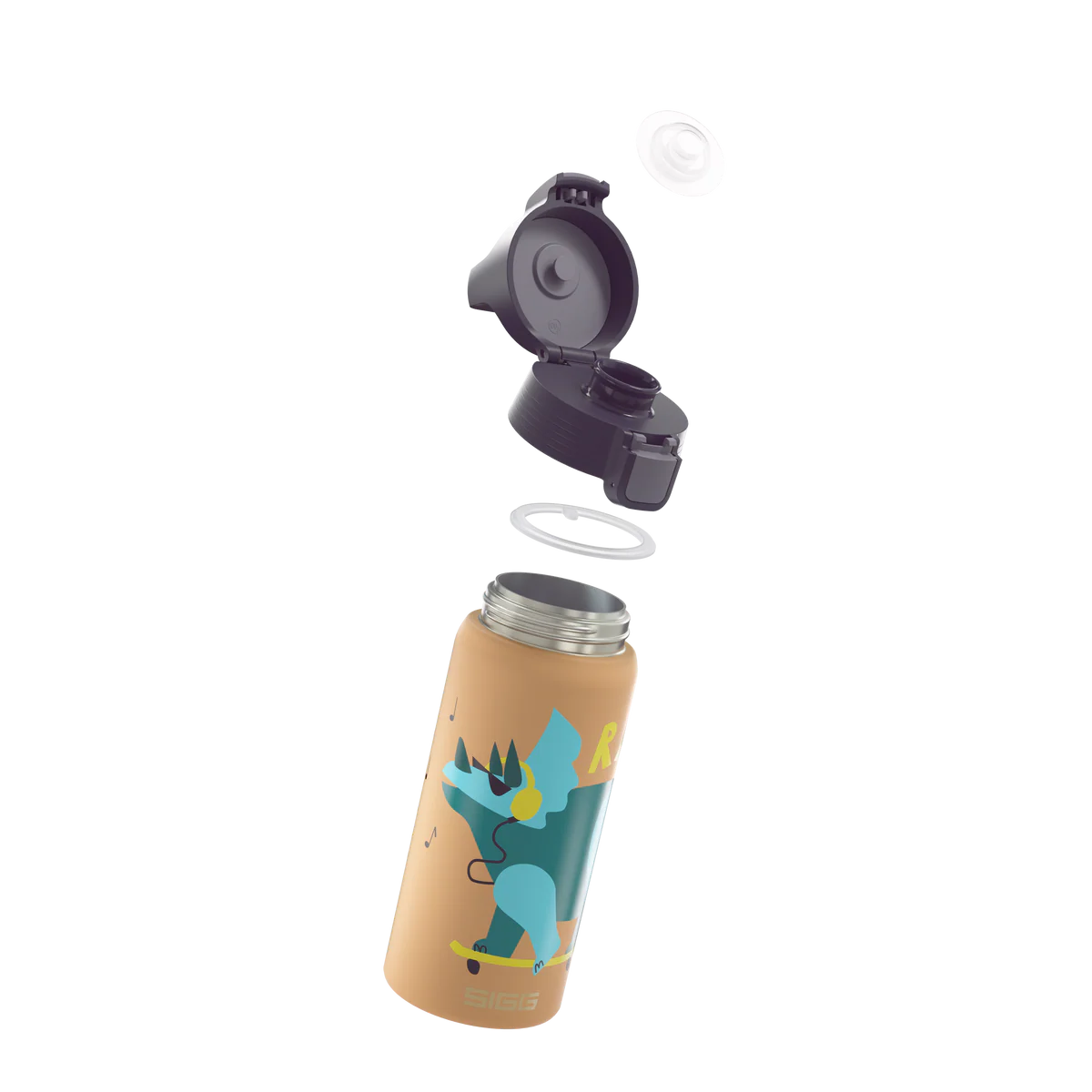 Detailansicht der Sigg Edelstahl Trinkflasche mit ONE Top Verschluss im Bärechind Winterthur Zürich Schweiz