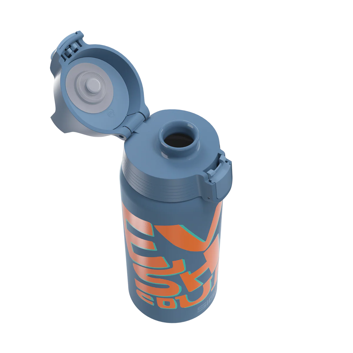Geöffnete Sigg Kinder Trinkflasche mit ONE Verschluss und Ballspiel Motiv im Bärechind Winterthur Zürich Schweiz