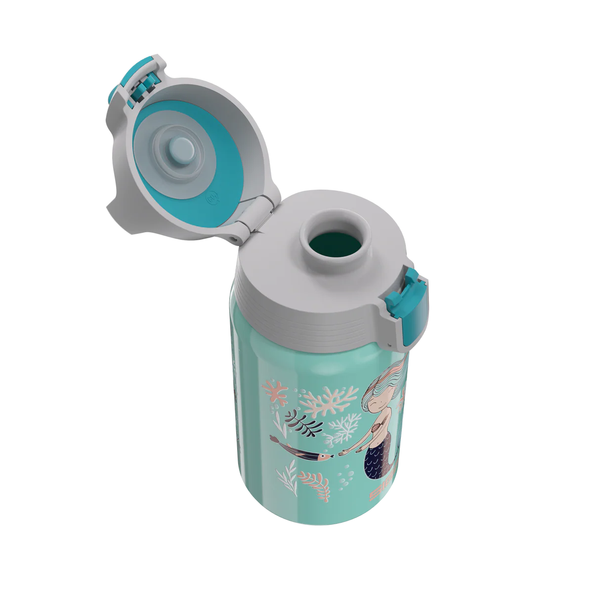 Geöffnete Sigg Kinder Trinkflasche mit ONE Verschluss und Meerjungfrau Motiv im Bärechind Winterthur Zürich Schweiz