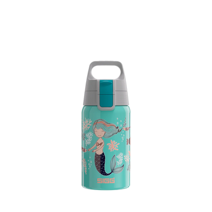 Sigg Edelstahl Trinkflasche 0.5 Liter mit Meerjungfrau Motiv und Unterwasserwelt im Bärechind Winterthur Zürich Schweiz