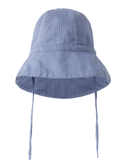 Blauer Sonnenhut aus Baumwolle mit Bindeband zu kaufen im Bärechind Winterthur Zürich Schweiz.