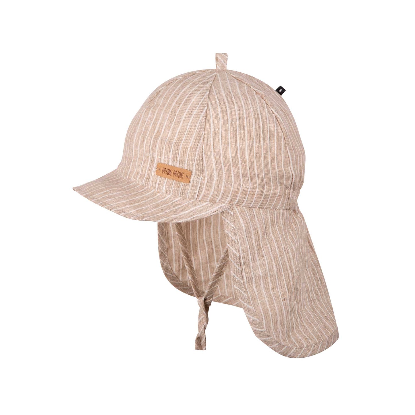 Kindersonnenhut aus Leinen mit Nackenschutz in Beige von Pure Pure by Bauer bei Bärechind Winterthur Zürich Schweiz.