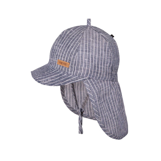 Kindersonnenhut mit Nackenschutz aus Leinen in Marine von Pure Pure by Bauer bei Bärechind Winterthur Zürich Schweiz.