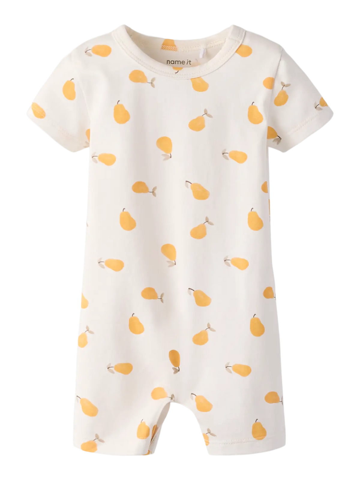Kurzarm Spieler aus Baumwolle mit Birnen Print in Creme zu kaufen im Bärechind Winterthur Zürich Schweiz.