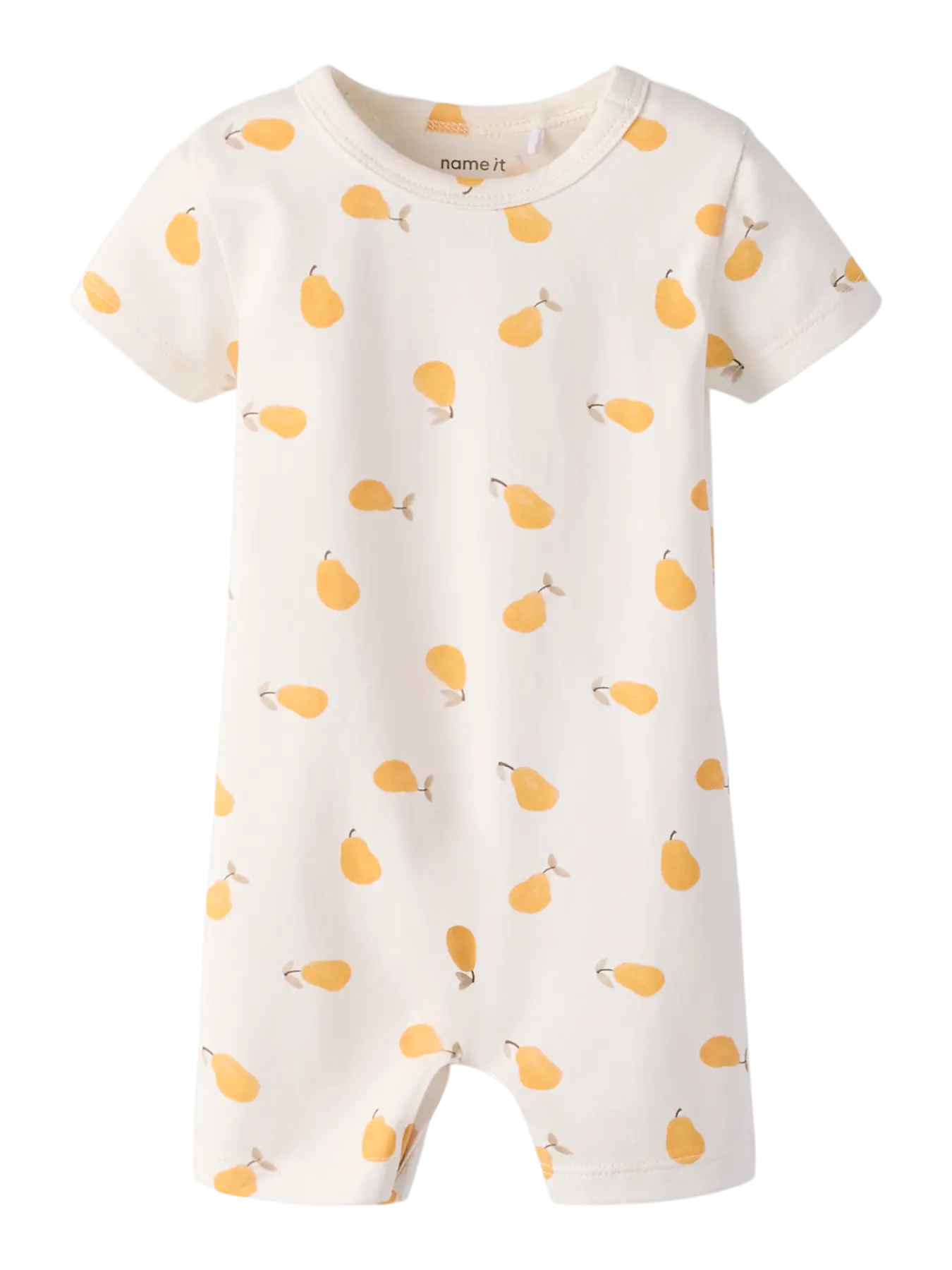 Kurzarm Spieler aus Baumwolle mit Birnen Print in Creme zu kaufen im Bärechind Winterthur Zürich Schweiz.