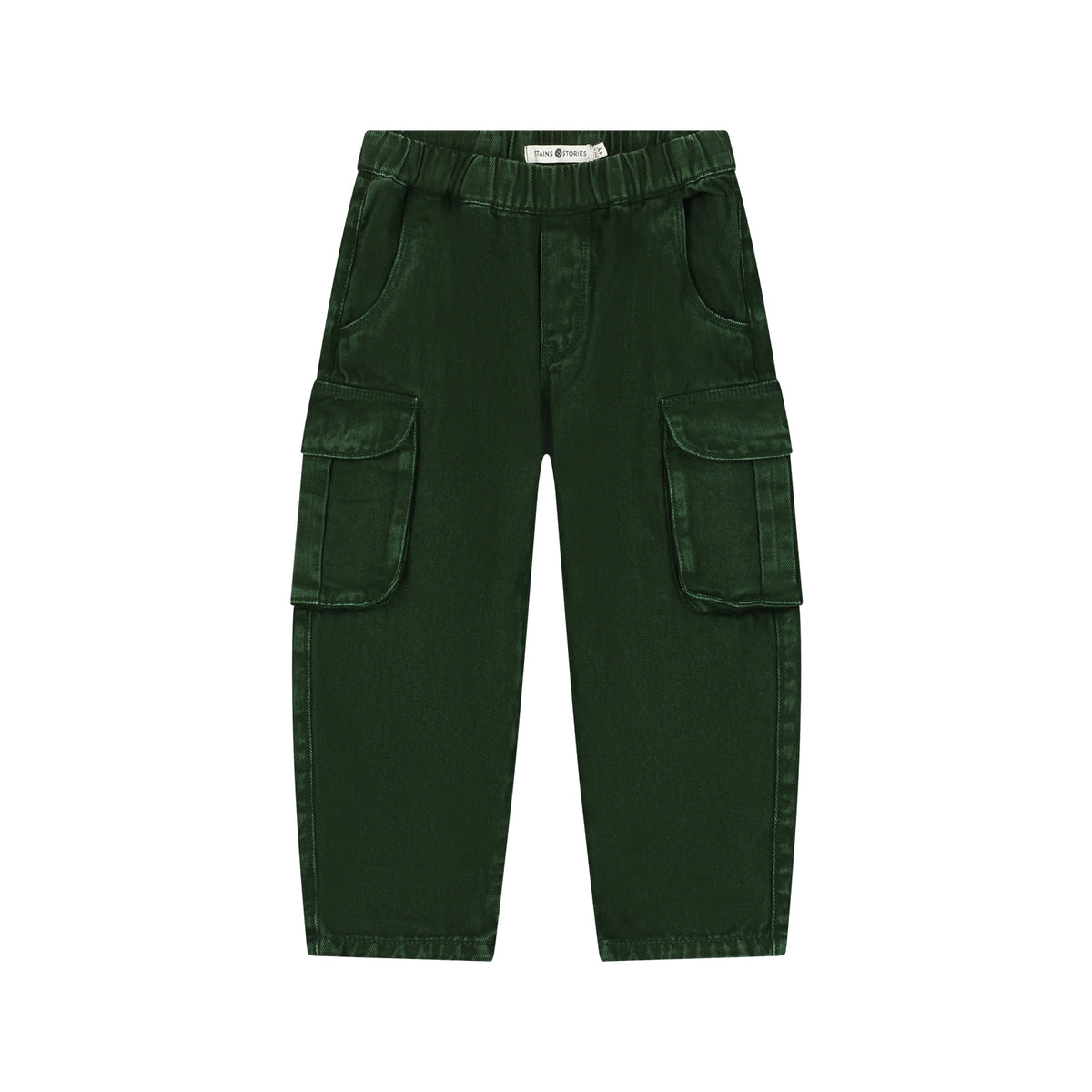 Weite Jeans in forest mit verstellbarem Bund, Vorderansicht