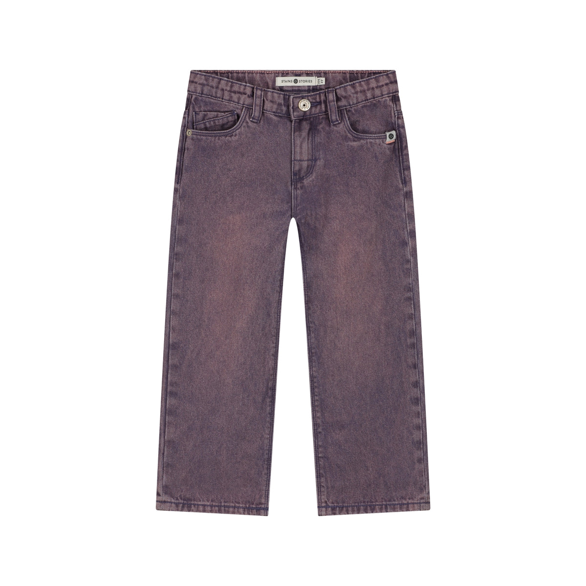 Weite Jeans in grape mit verstellbarem Bund, Vorderansicht