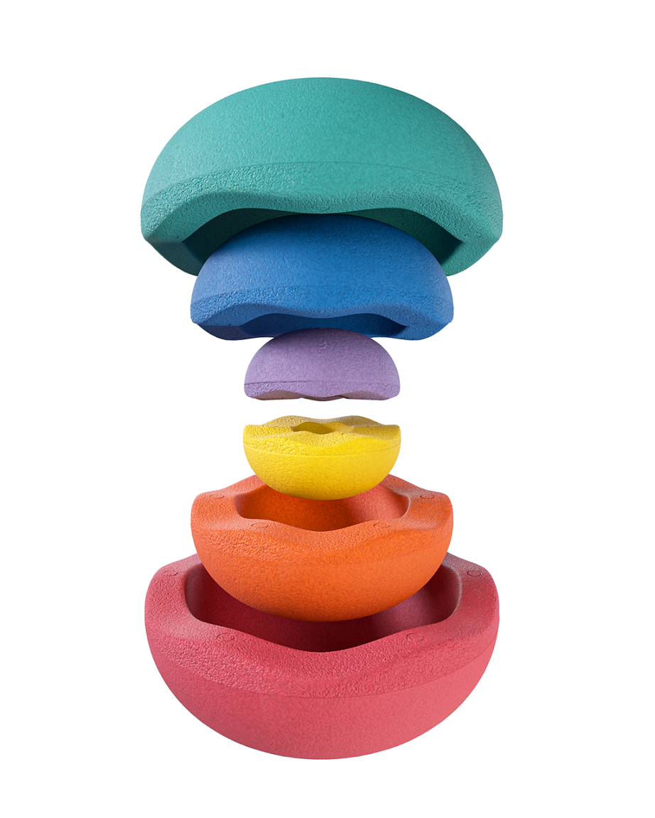 Einzelteile des Stapelstein Inside Sets – bunt, stapelbar und vielseitig kombinierbar