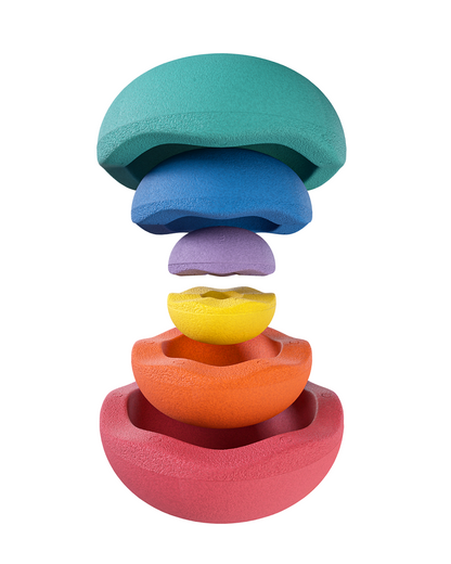 Einzelteile des Stapelstein Inside Sets – bunt, stapelbar und vielseitig kombinierbar
