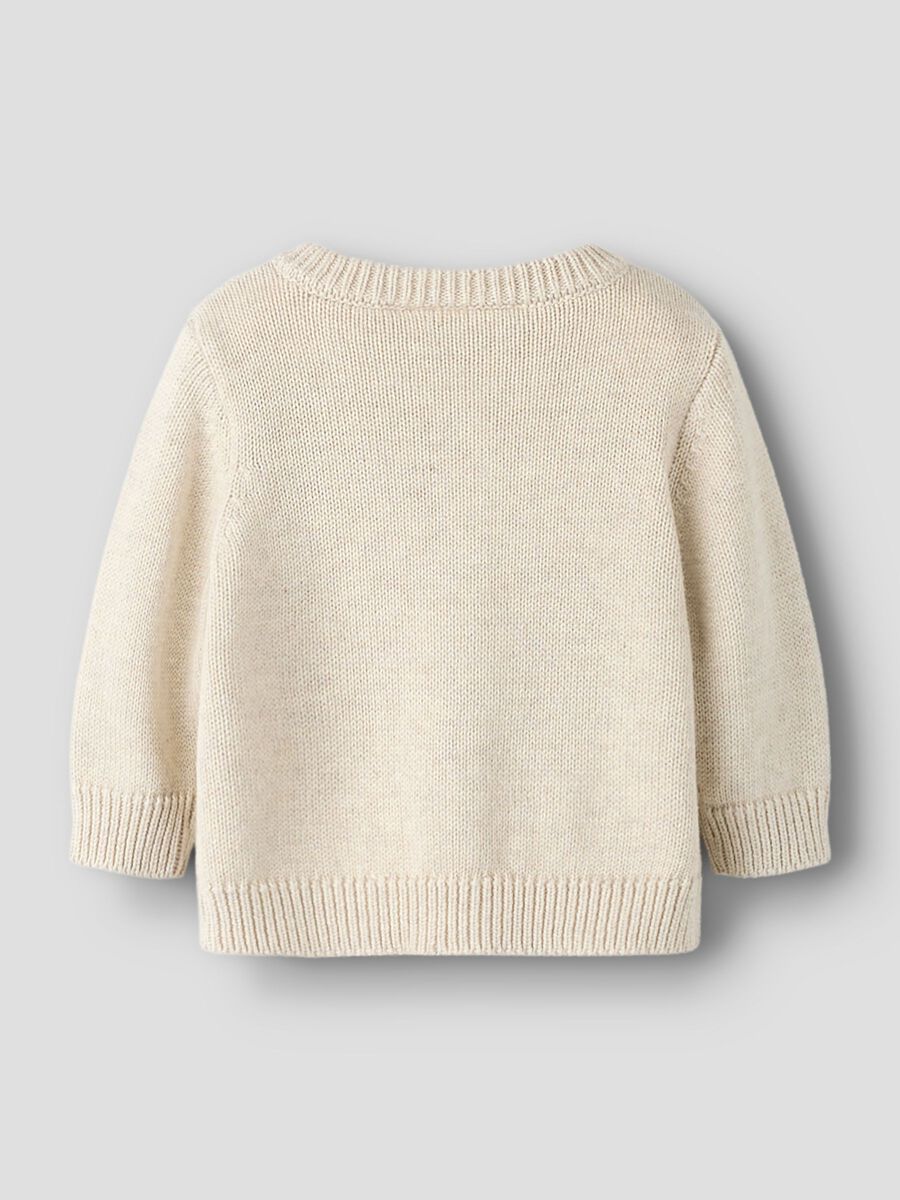Rückansicht des beigen NAME IT Kinder Strick-Cardigans, Bärechind Winterthur Zürich Schweiz.