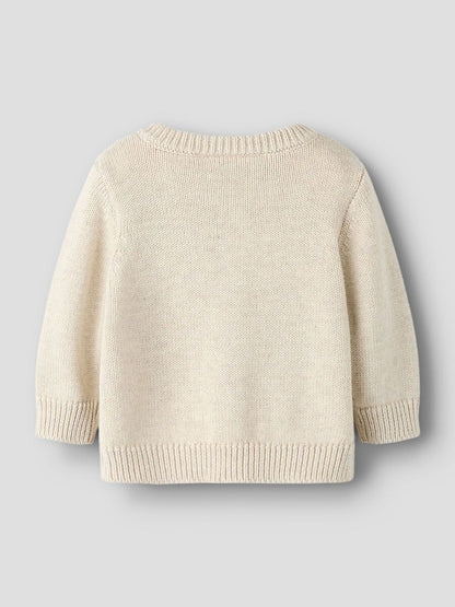 Rückansicht des beigen NAME IT Kinder Strick-Cardigans, Bärechind Winterthur Zürich Schweiz.