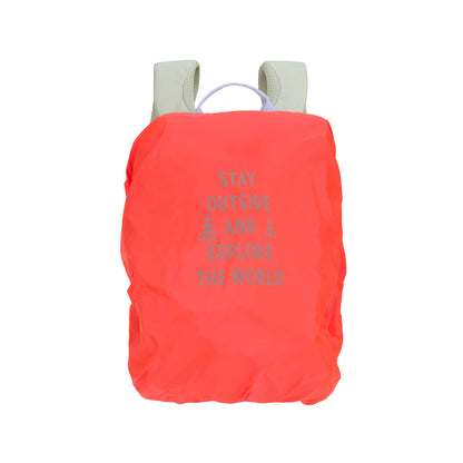 Integrierter neonfarbener Regenschutz für den Lässig Wanderrucksack Sunny Explorer in Pink, im Bärechind Winterthur.