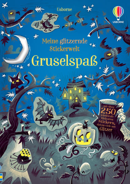 Cover von Meine glitzernde Stickerwelt, Gruselspass mit Gespenstern und Kürbissen