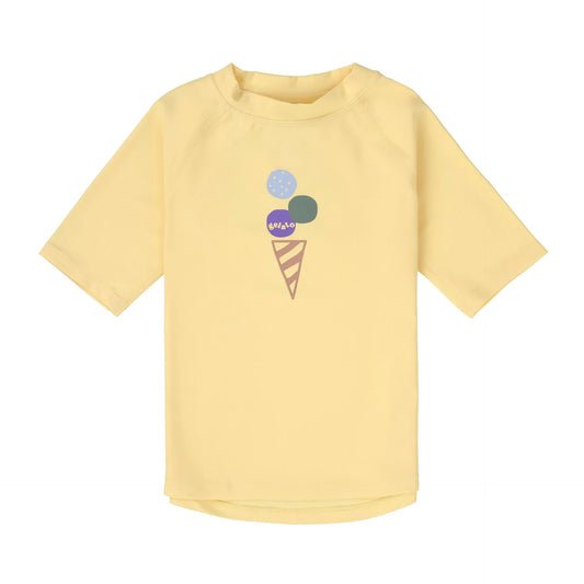 Gelbes Kinder UV Shirt kurzarm mit Ice Cream Motiv von Lässig bei Bärechind Winterthur Zürich Schweiz