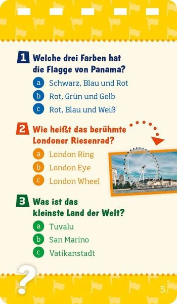 Beispielseite aus dem WAS IST WAS Quiz Länder der Welt (ältere Ausgabe)