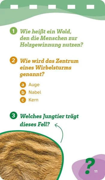Beispielseite aus dem WAS IST WAS Quiz Natur