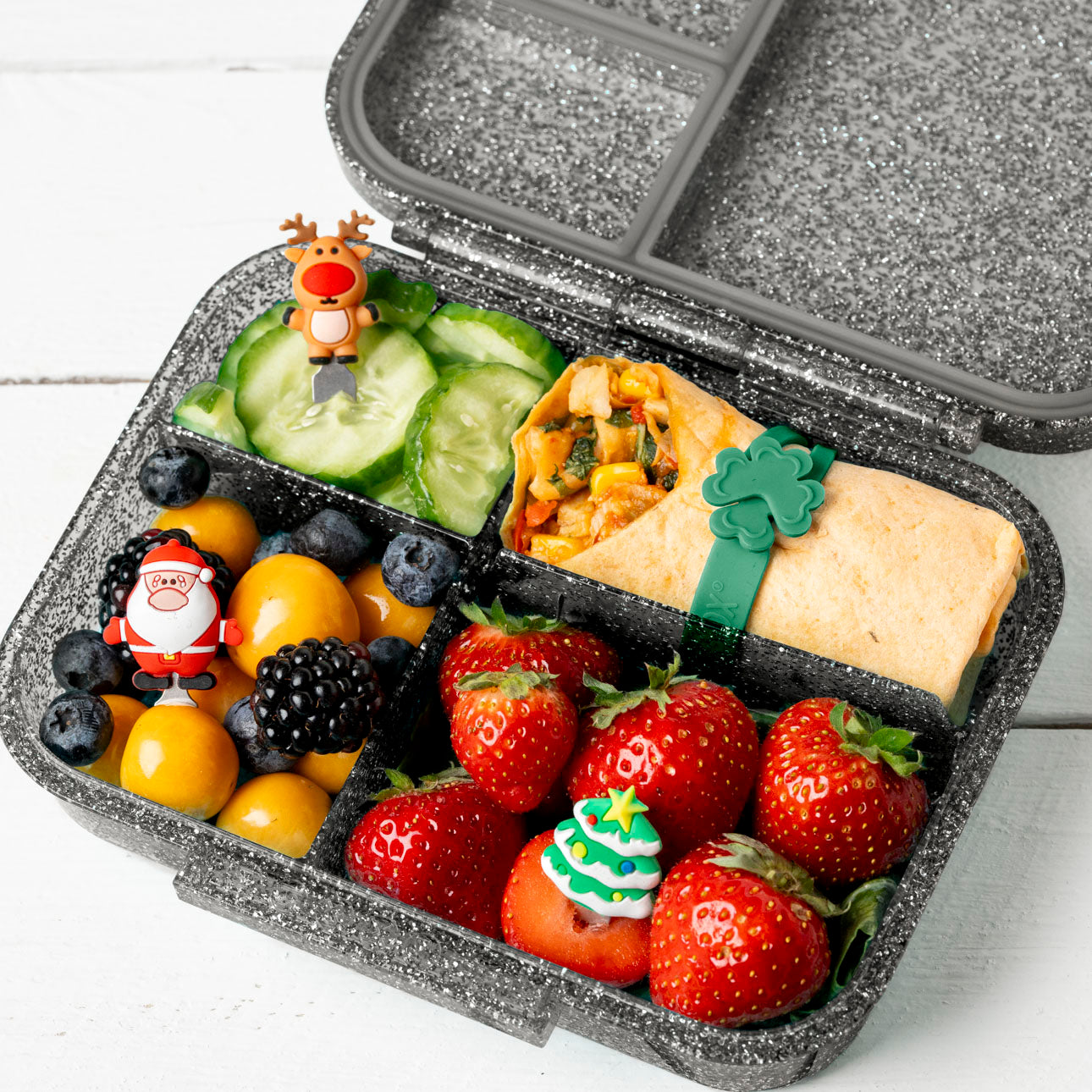 Lekkabox Z'nünibox aus Tritan, schwarz-Glitzer