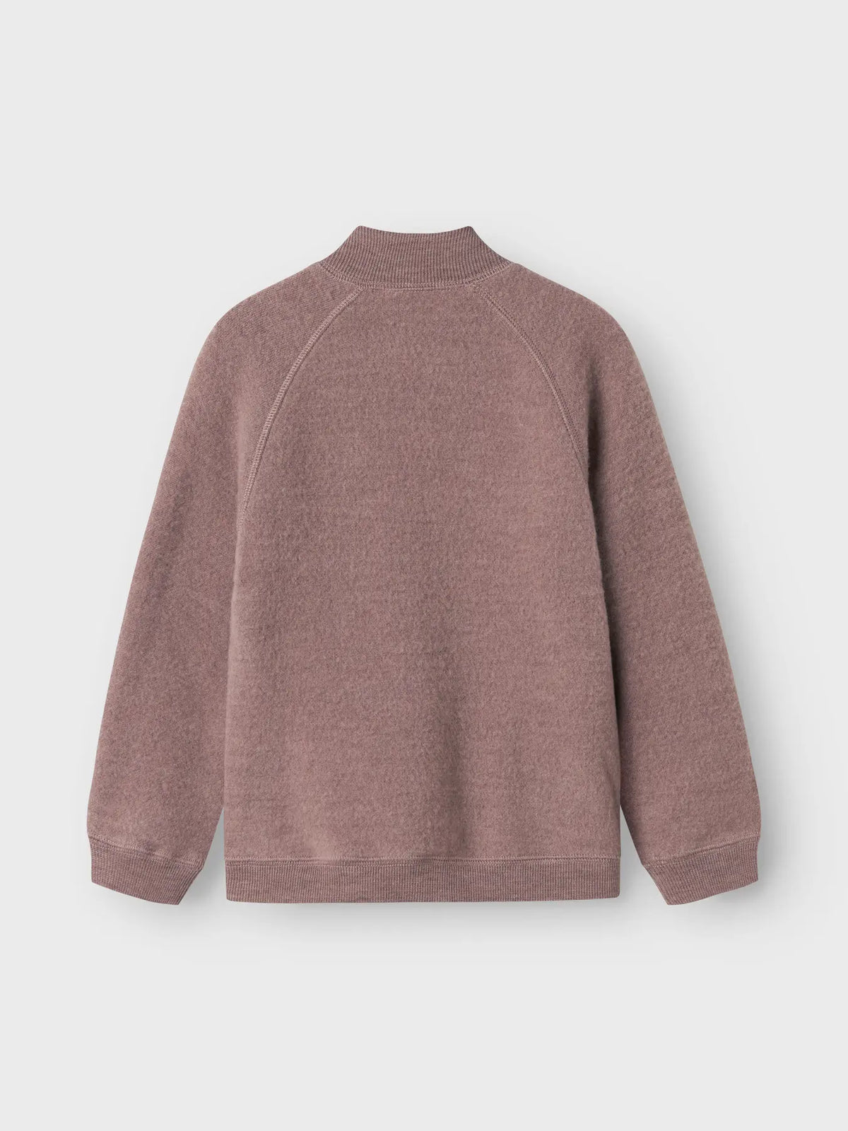 Rückansicht eines rosa Wollfleece-Jäckchens für Kinder von Name it.