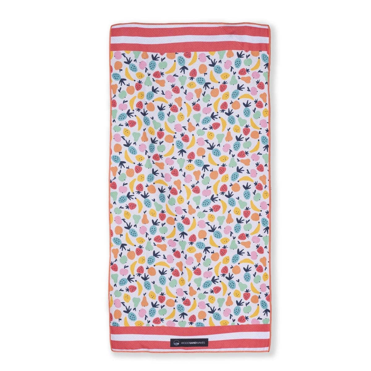 Woods & Waves Kinderstrandtuch Sweet Summer mit buntem Früchtemuster und schnelltrocknender Mikrofaser