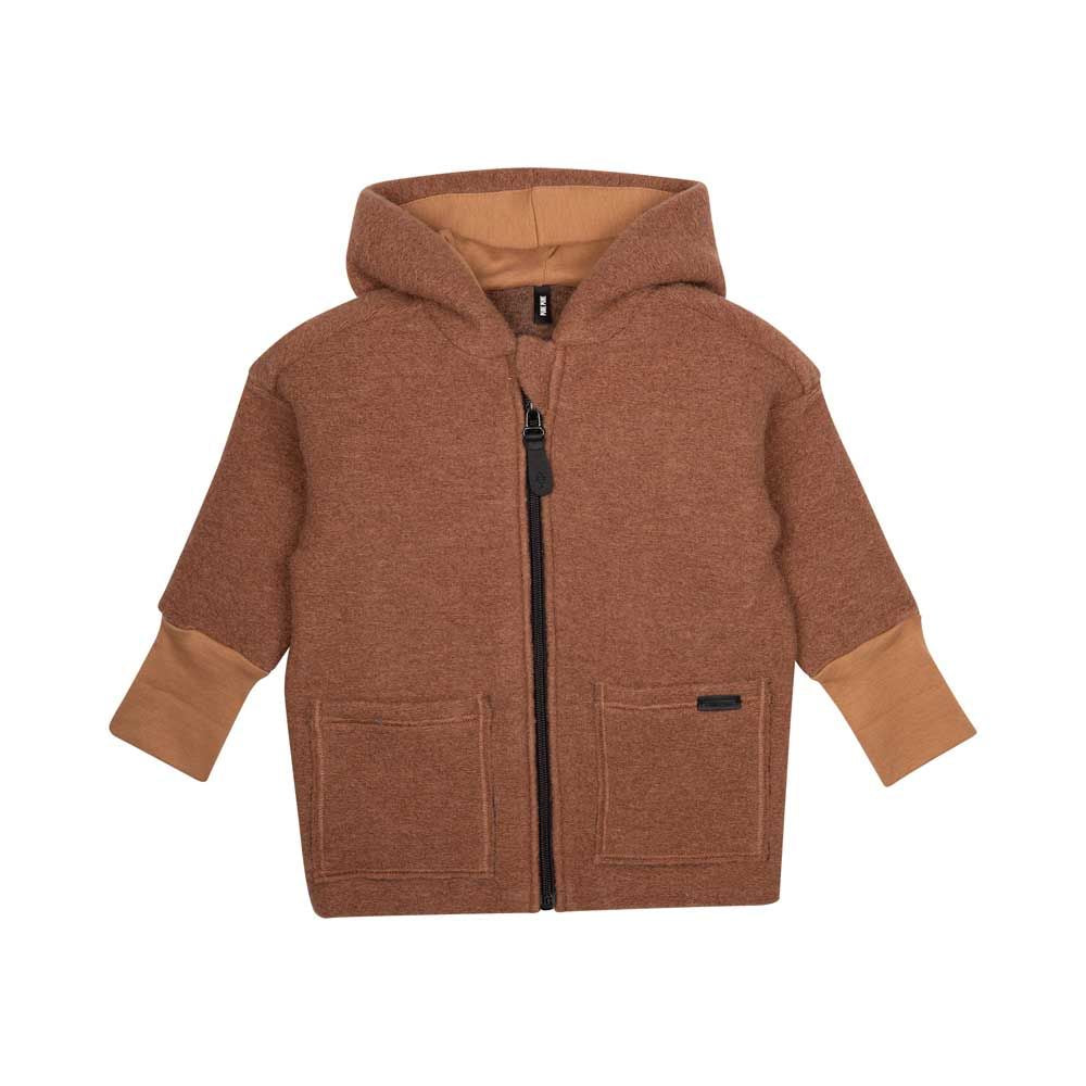 Wollwalk Jacke mit Kapuze, haselnuss